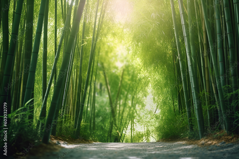 Fototapeta premium bamboo forest in the morning created using generative ai