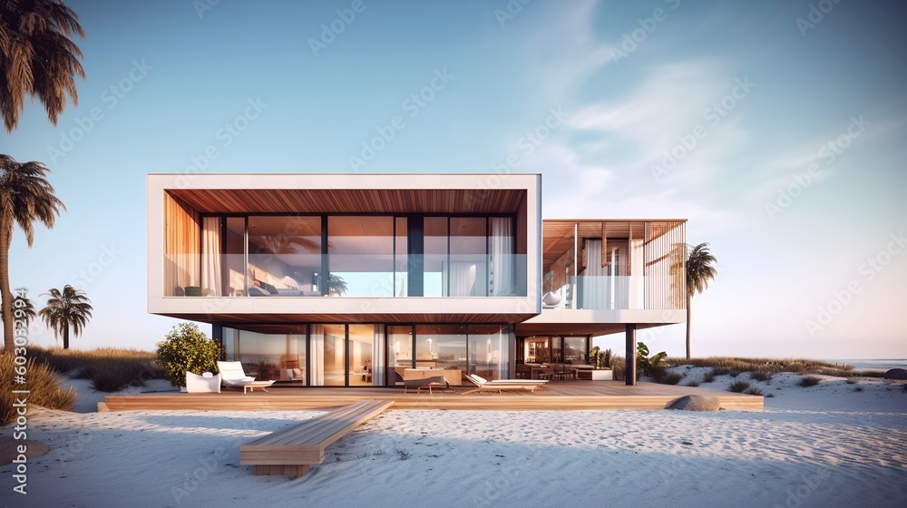 Obraz premium Beach house, generative ai