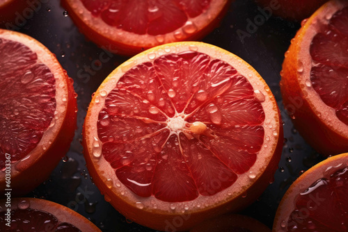 Fresh Grapefruit seamless background. Generative AI