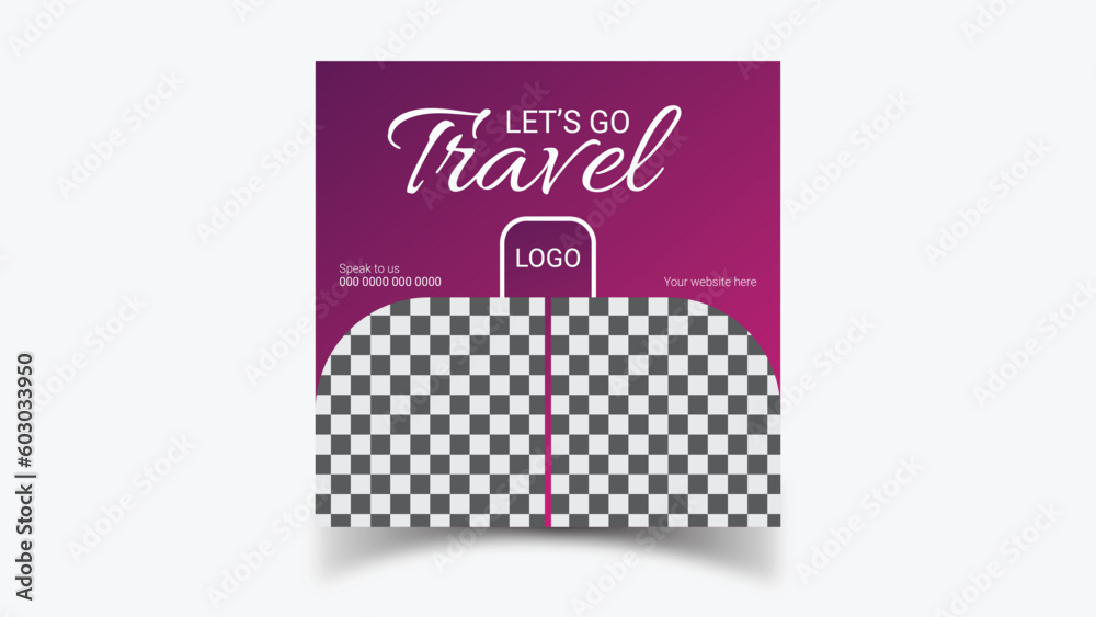Travel Social Media Post Design. Travel Social Media Post Design.