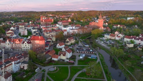 Drone view of the medieval town of Lidzbark Warminski in northern Poland
The city of Lidzbark Warmiński was originally called Heilsberg and from 1350 to the 19th century it was the capital of Warmia. photo