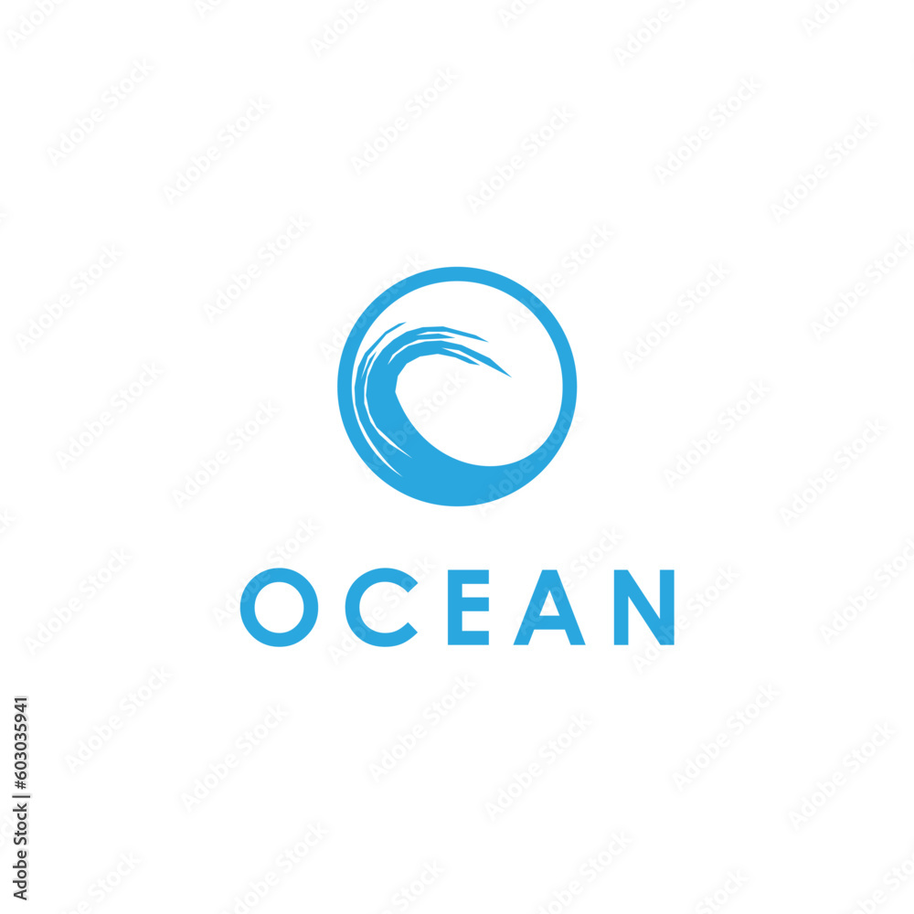 sea wave vector logo design