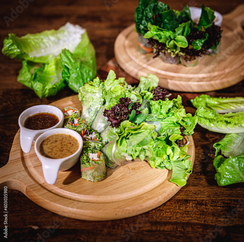 Set of salad roll vegetables