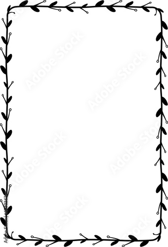 Rectangle sheet frame isolated branches flower wreath leaf floral vector decoration border botanical minimalist wedding frames congratulations anniversary valentine winner award romantic 