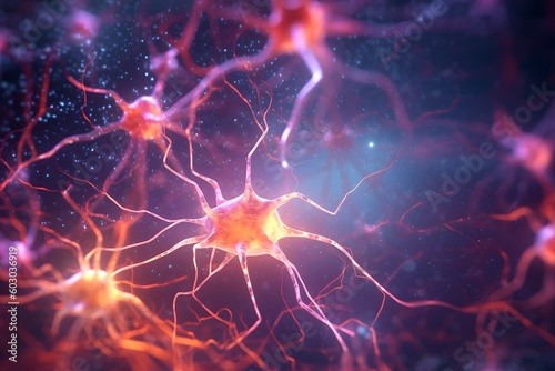 close up view of neuron cells transmitting a signal, ai tools generate image