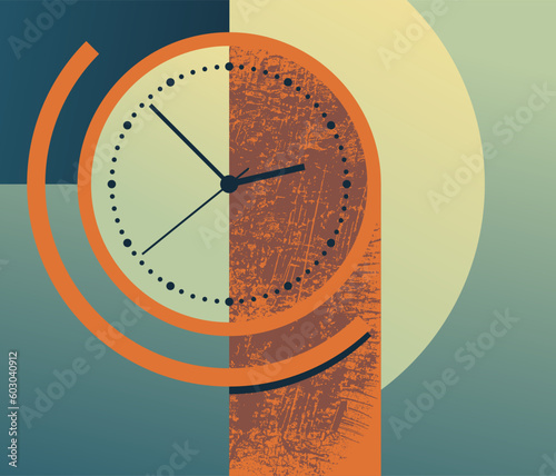 Time Management - clock face with grungy texture