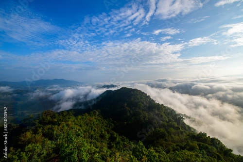 beautiful sea of mist and sunrise  view from Aiyoeweng View Point  Yala Province 