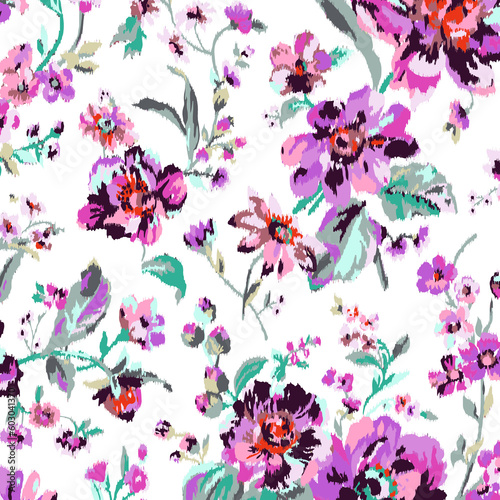 Flowers pattern  floral design  floral textile print.