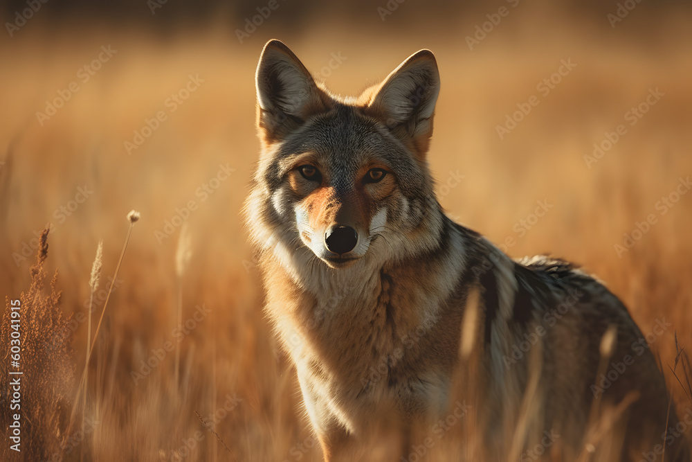Coyote in nature. Generative AI