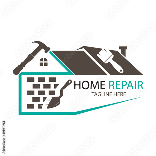 home repair vector logo design template illustration