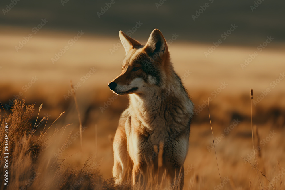 Fototapeta premium Coyote in nature. Generative AI