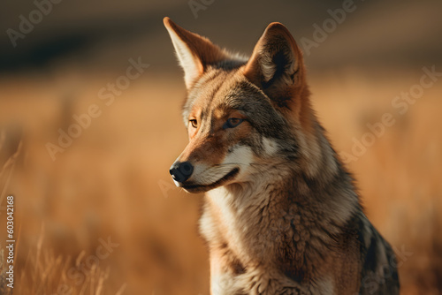 Coyote in nature. Generative AI