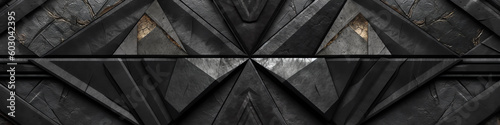 black metal abstract geometry background. generative AI
