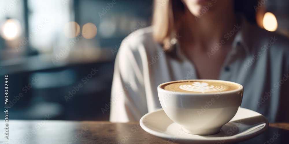 Close up of woman drinking coffee at home Close up of woman drinking coffee at home
