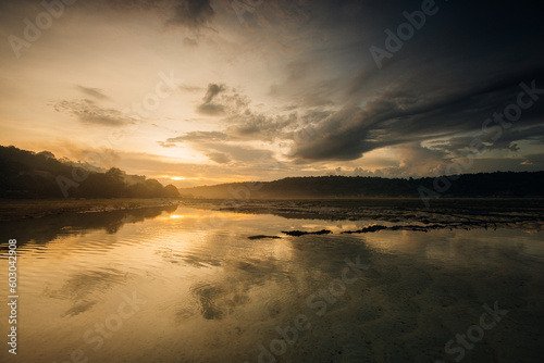 beautiful sunset over water