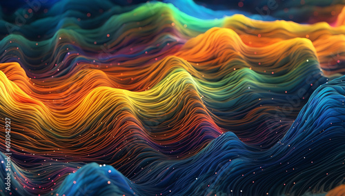 fractal fluid lines pattern abstract background. generative AI