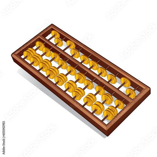 Illustration of abacus on white background