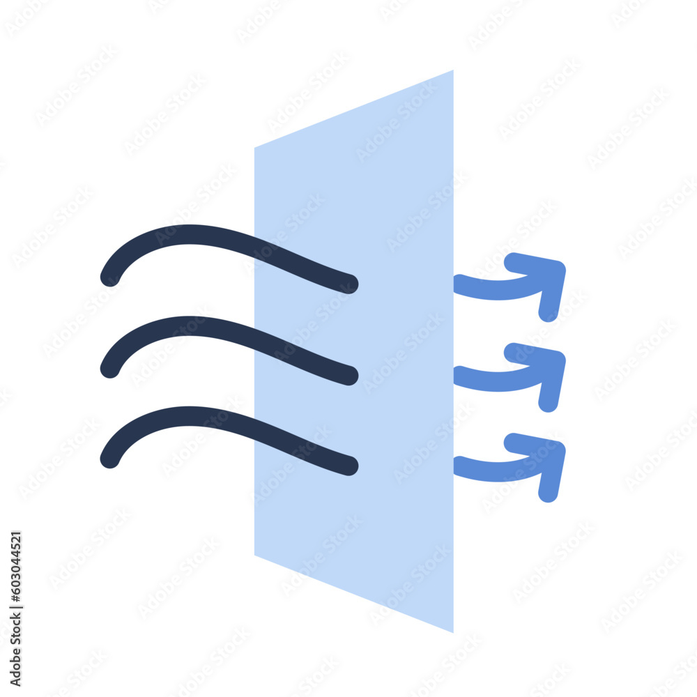 Air filtration and purification for virus protection, dirt and dust. Air filter icon. Solid Particle Filter