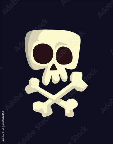 Halloween vector art of a skull and bones .Halloween illustrations
