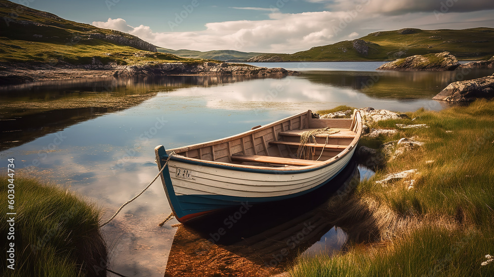 Obraz premium boat on the lake