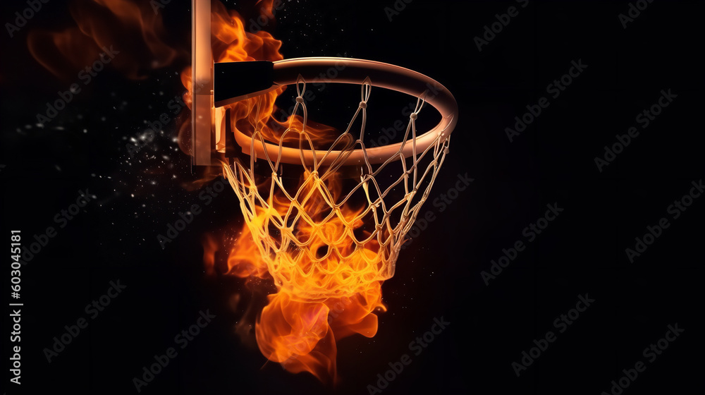 basketball ball in the fire