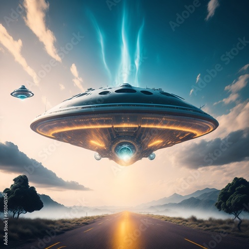 UFOs on the way to the multiverse World UFO Day Generative AI