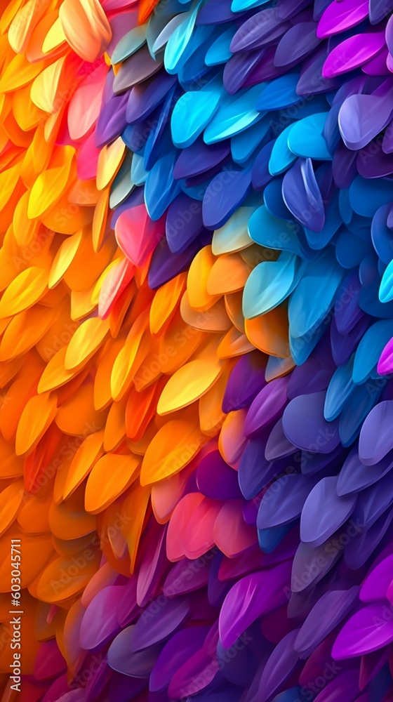 Vibrant Colorful Abstract Heart Background. Generative ai