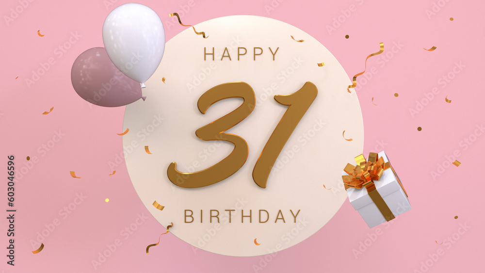 Elegant Greeting celebration 31 years birthday. Happy birthday ...