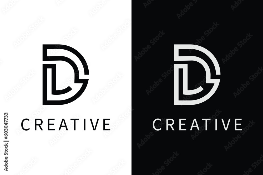 Letters abstract logo DL, LD, D, L. monogram logo concept. simple design editable. - obrazy, fototapety, plakaty 