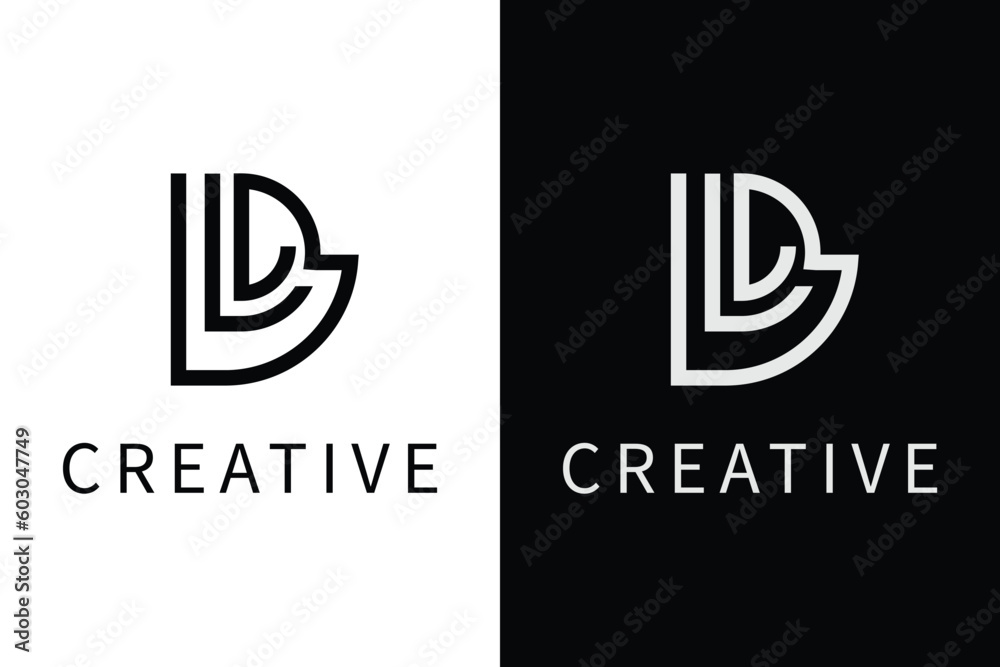 Letters abstract logo DL, LD, D, L. monogram logo concept. simple design editable. - obrazy, fototapety, plakaty 