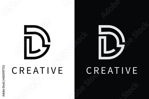Letters abstract logo DL, LD, D, L. monogram logo concept. simple design editable.