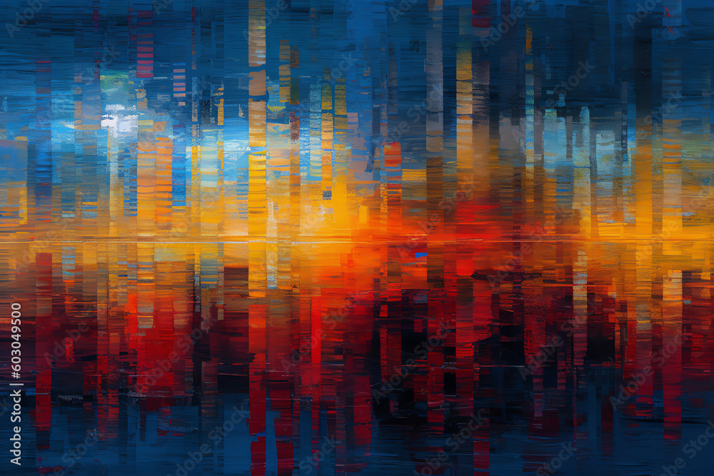 glitch textures of red, black and blue background wallpaper. generative AI