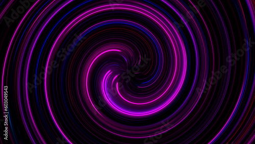 Circular glow lines. Neon circle with light effect abstract background. Ring in blue and pink color. Glowing illustration. Round placeholder for your text.