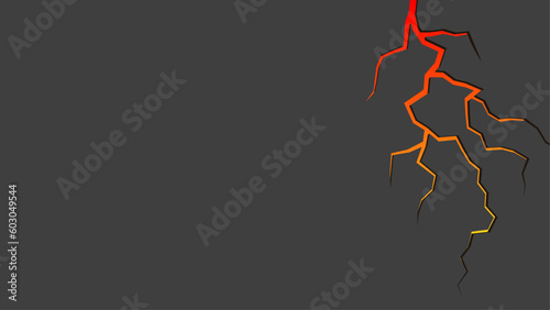 Vector black background with cracks and red lava inside.
