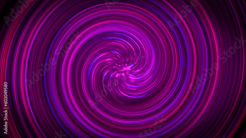 Illustration of neon circle, neon lights. Glow circles with the center of a dark empty scene. Abstract background. Night view.