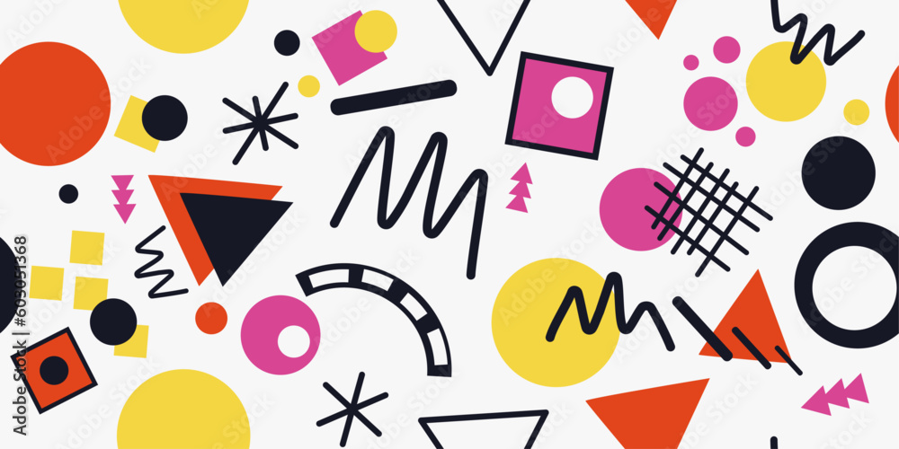 Interesting casual memphis. Vector pattern for seamless surfaces. Memphis pattern for notebooks, pillows, textiles, etc. Interesting casual memphis. Vector pattern for seamless surfaces. Memphis pattern for notebooks, pillows, textiles, etc.