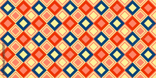 Rhombuses striped, seamless simple vector pattern. Rhombuses with the same shapes for textile, print, wallpaper, seamless surfaces. Orange rhombus diamonds pattern.