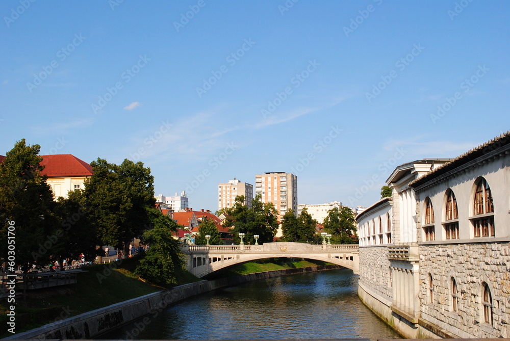 bridge over the river in Ljubljana