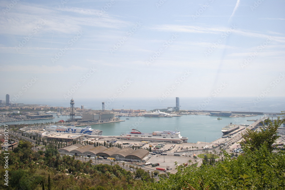 View of the port from hill in Spain