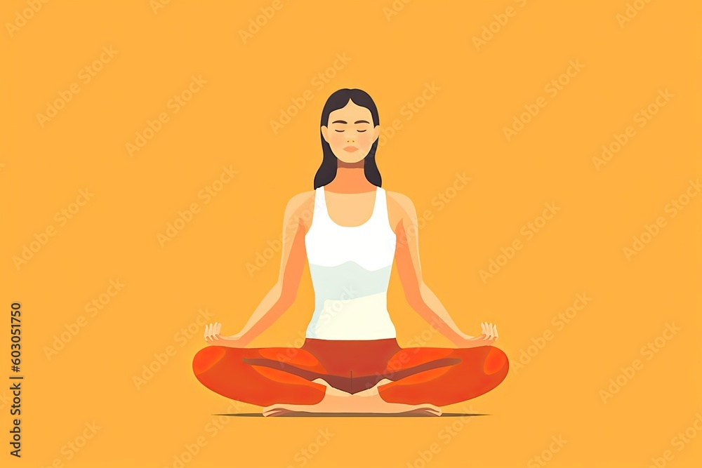 Woman meditating ourdoors , inner peace, AI, AI GENERATIVE, GENERATIVE Woman meditating ourdoors , inner peace, AI, AI GENERATIVE, GENERATIVE
