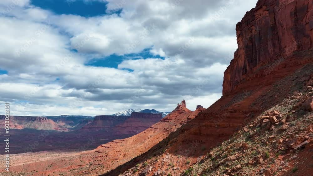 Aerial shot of the amazing rock formations and desert landscape of eastern Utah near Moab. Aerial shot of the amazing rock formations and desert landscape of eastern Utah near Moab.