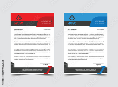Professional letterhead template design vector illustration