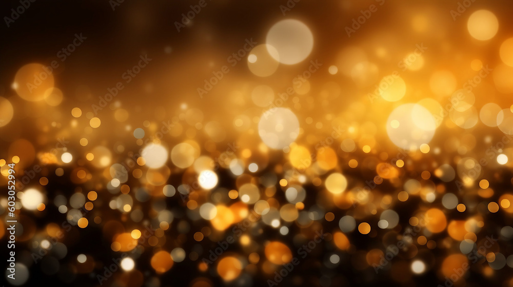 Abstract gold bokeh with black.