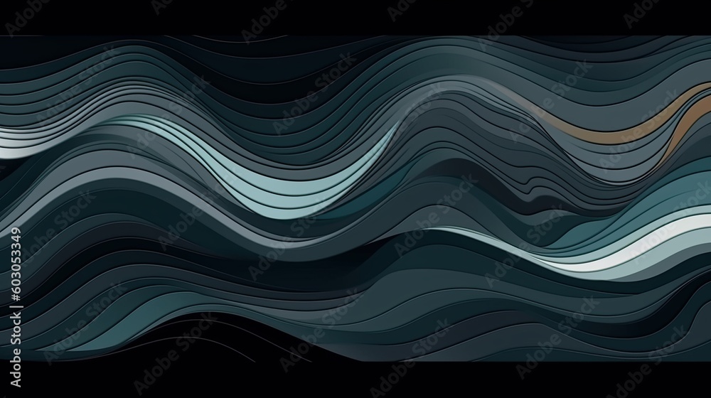 Decorative waves, inconspicuous header with elegant abstract, background pattern, generative ai Decorative waves, inconspicuous header with elegant abstract, background pattern, generative ai