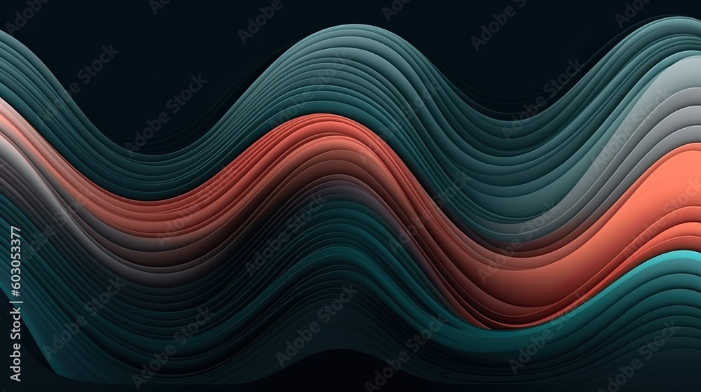 Decorative waves, inconspicuous header with elegant abstract red accent, background pattern, generative ai Decorative waves, inconspicuous header with elegant abstract red accent, background pattern, generative ai