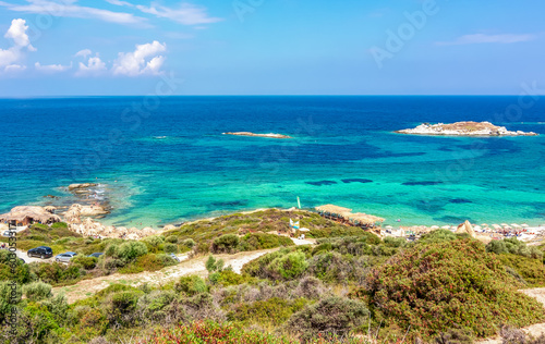 Sithonia peninsula seascape and Tigania beach, Chalkidiki, Greece