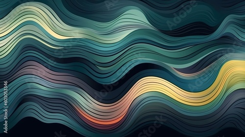 Decorative waves, inconspicuous header with elegant abstract, background pattern, generative ai