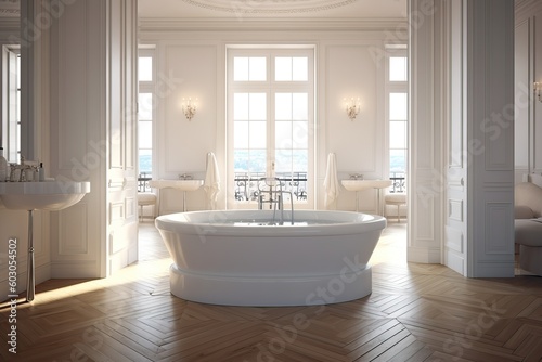 Impressive luxurious bathroom and an elegant classic interior  generative ai