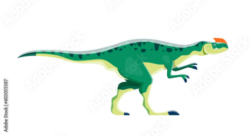 Cartoon dinosaur character  Kileskus aristotocus dino of Jurassic lizards  vector kids toy. Cute cartoon extinct dinosaur or Kileskus aristotocus of tyrannosauroid genus  prehistoric reptile monster