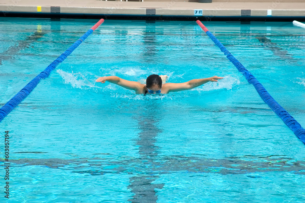 Swimmer during practice